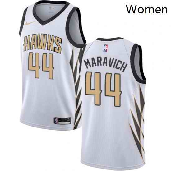 Womens Nike Atlanta Hawks 44 Pete Maravich Swingman White NBA Jersey City Edition